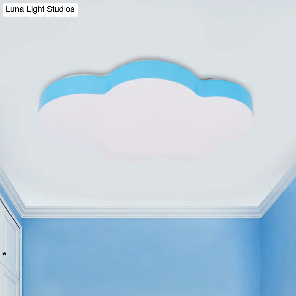 Kids Room Cartoon Led Cloud Ceiling Light In Acrylic Flushmount Design White/Red/Yellow Blue