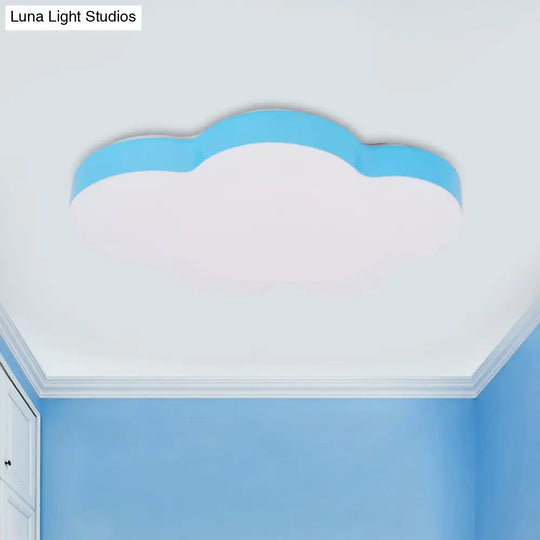 Kids Room Cartoon Led Cloud Ceiling Light In Acrylic Flushmount Design White/Red/Yellow Blue