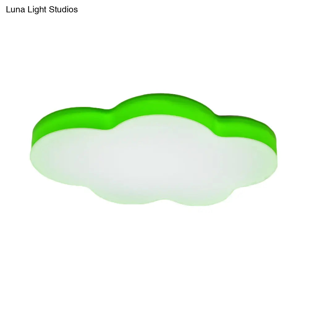 Kids Room Cartoon Led Cloud Ceiling Light In Acrylic Flushmount Design White/Red/Yellow