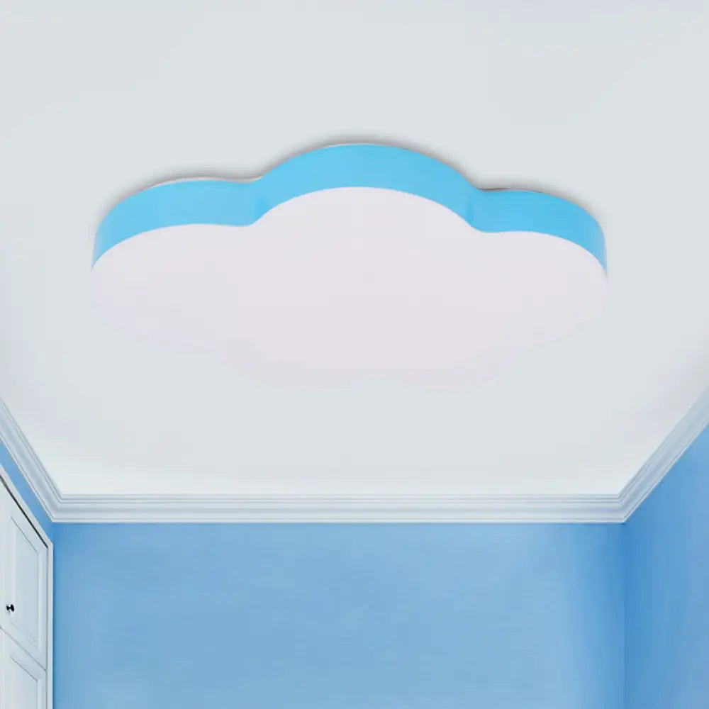 Kids Room Cartoon Led Cloud Ceiling Light In Acrylic Flushmount Design White/Red/Yellow Blue