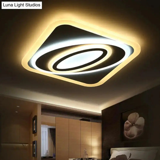 Kids Room Led Ceiling Light - Spacetime Wormhole Flush Mount Acrylic (21.5’ 38’ 47’) Modern