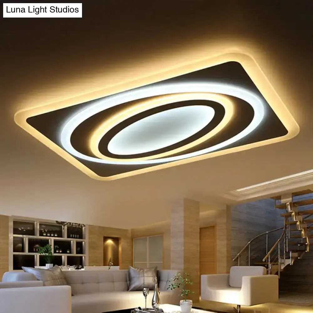 Kids Room Led Ceiling Light - Spacetime Wormhole Flush Mount Acrylic (21.5’ 38’ 47’) Modern