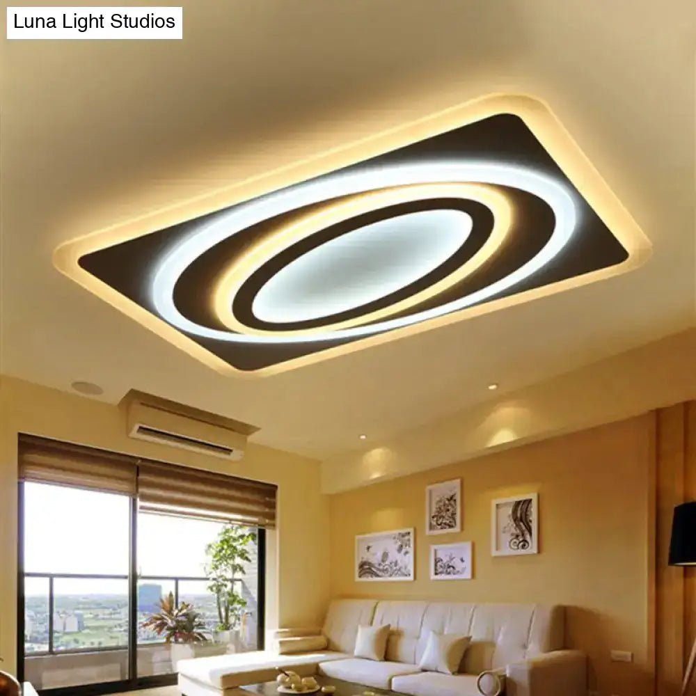 Kids Room Led Ceiling Light - Spacetime Wormhole Flush Mount Acrylic (21.5’ 38’ 47’) Modern