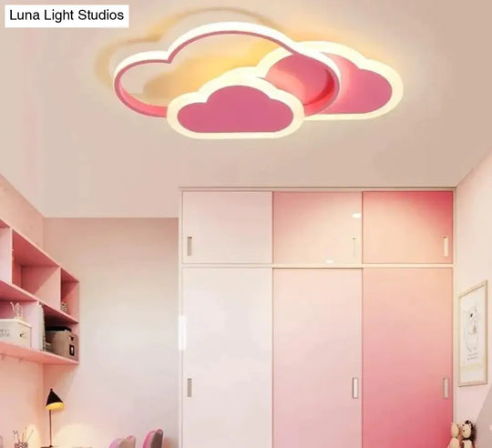 Kids Room Led Chandelier Light For Baby Bedroom New Modern Lamp With Remote Control White Pink Color