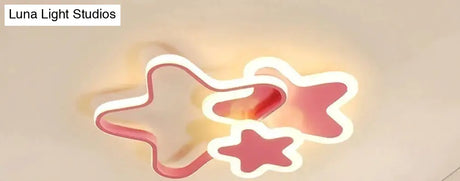 Kids Room Led Chandelier Light For Baby Bedroom New Modern Lamp With Remote Control White Pink