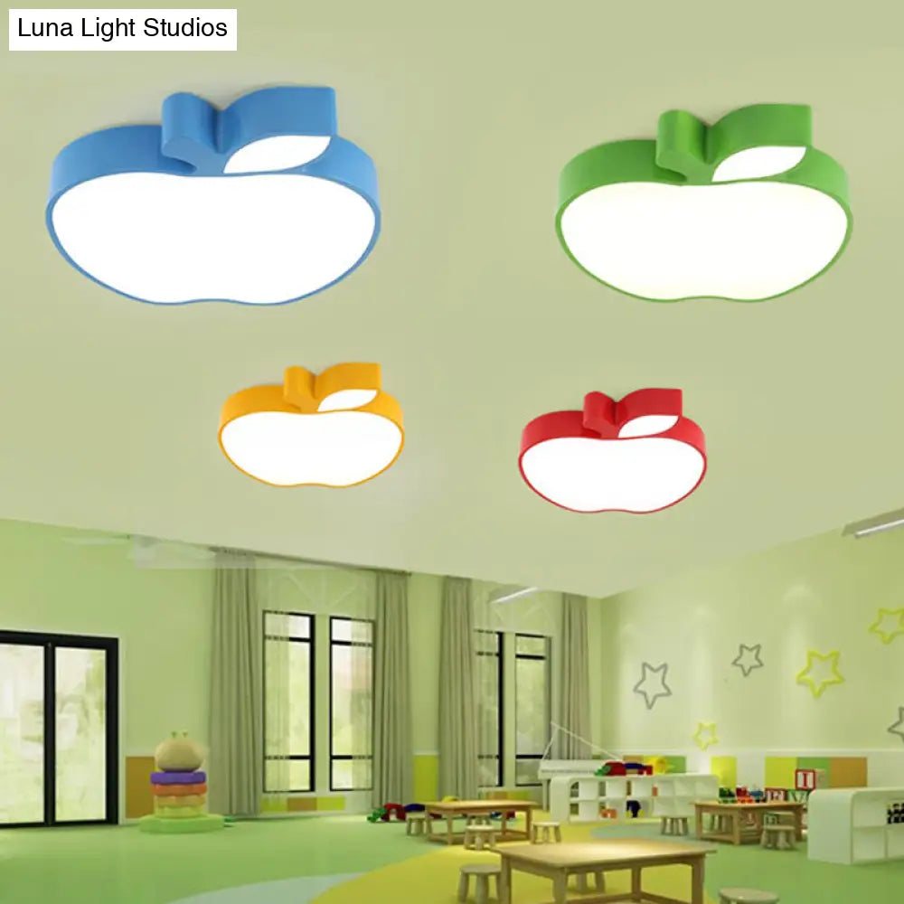 Kids Style Led Ceiling Lamp For Baby Room - Apple Acrylic Flush Mount Light (18/21.5 W)