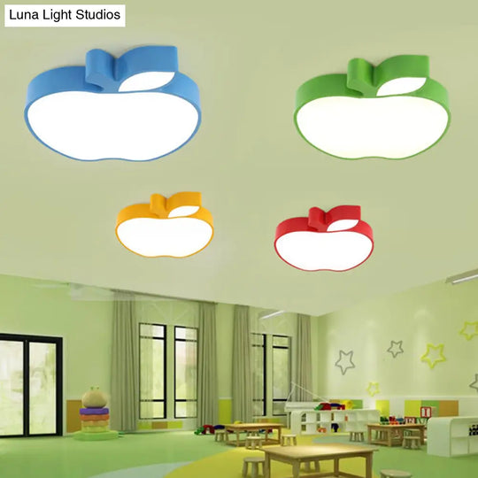 Kids Style Led Ceiling Lamp For Baby Room - Apple Acrylic Flush Mount Light (18/21.5 W)