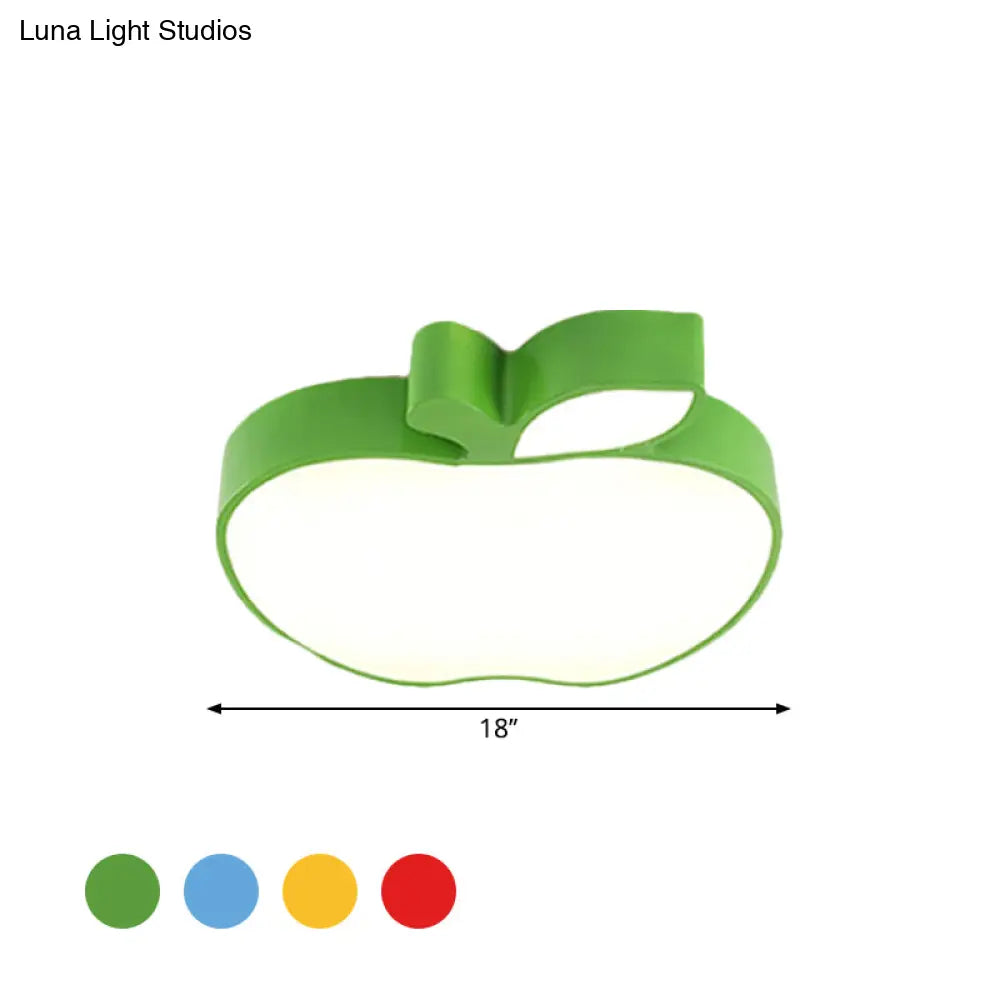Kids Style Led Ceiling Lamp For Baby Room - Apple Acrylic Flush Mount Light (18’/21.5’ W)