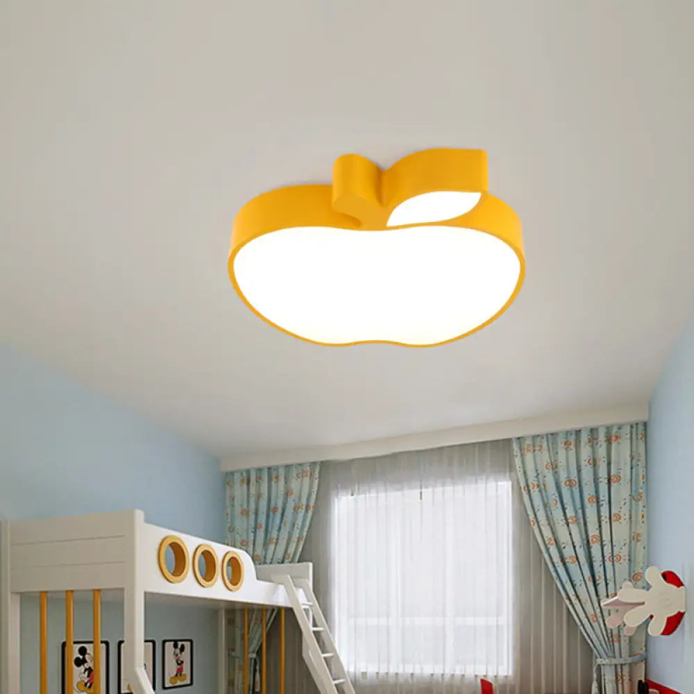 Kids Style Led Ceiling Lamp For Baby Room - Apple Acrylic Flush Mount Light (18’/21.5’ W)