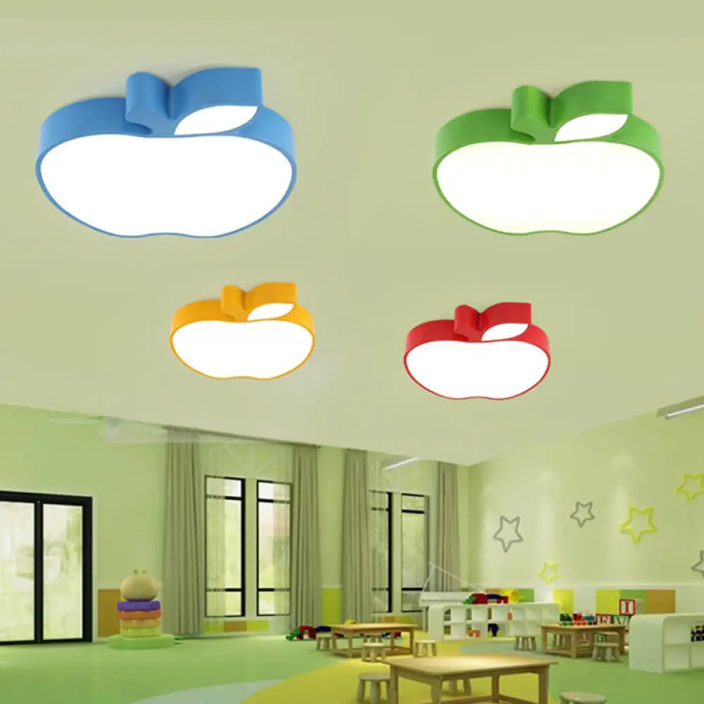 Kids Style Led Ceiling Lamp For Baby Room - Apple Acrylic Flush Mount Light (18’/21.5’ W)