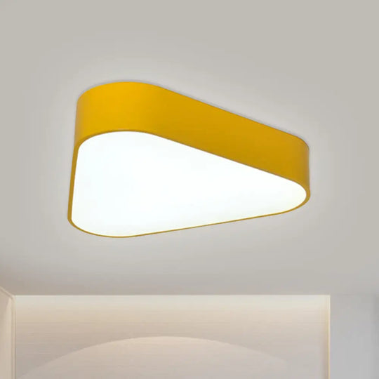 Kids Triangular Acrylic Led Flush Mount Light: White/Yellow/Purple Yellow