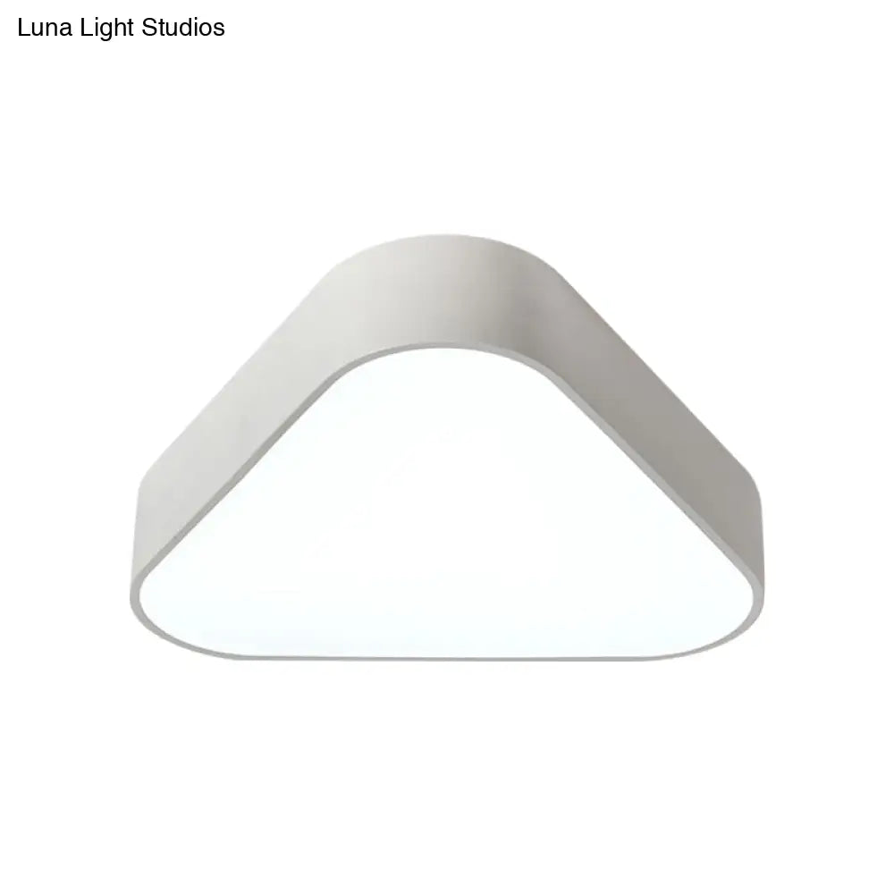 Kids Triangular Acrylic Led Flush Mount Light: White/Yellow/Purple