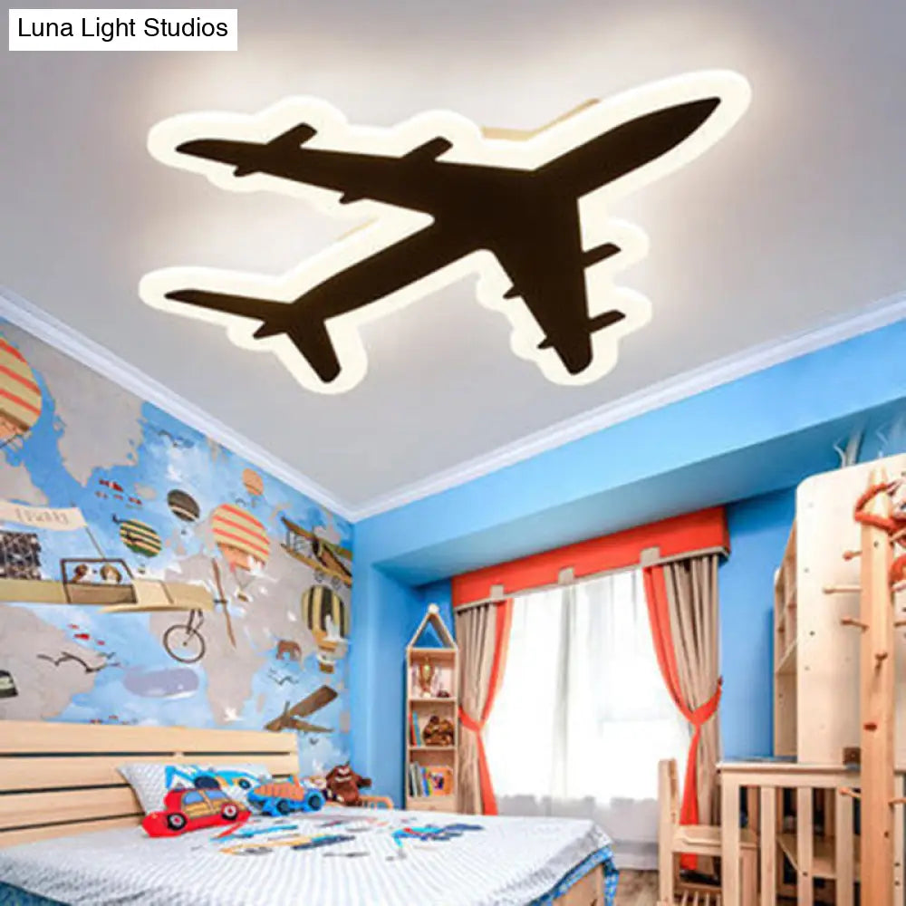 Kids White Led Acrylic Flushmount Ceiling Light For Bedroom - Surface Mount Lighting Fixture