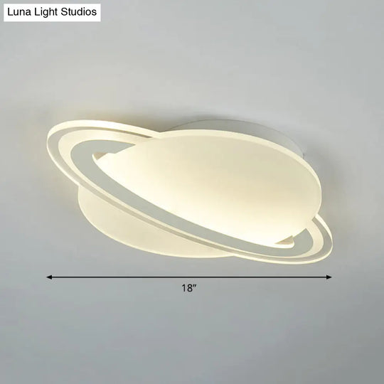 Kids White Led Ceiling Mount Light With Unique Planet Shape For Bedrooms / 18