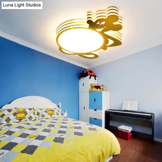 Kids White Star Acrylic Flush Mount Ceiling Light Fixture