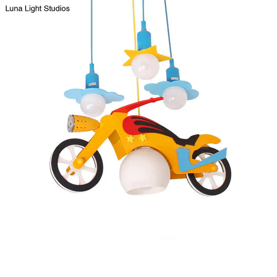 Kids Yellow Cartoon Hanging Pendant Light For Game Room Or Bedroom