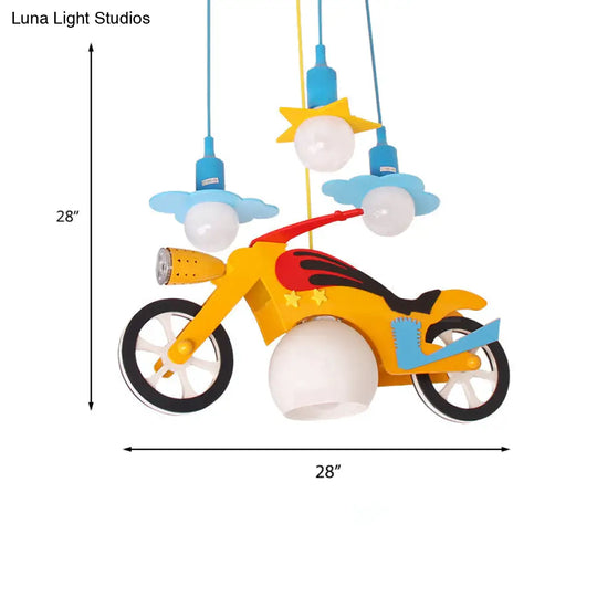 Kids Yellow Cartoon Hanging Pendant Light For Game Room Or Bedroom