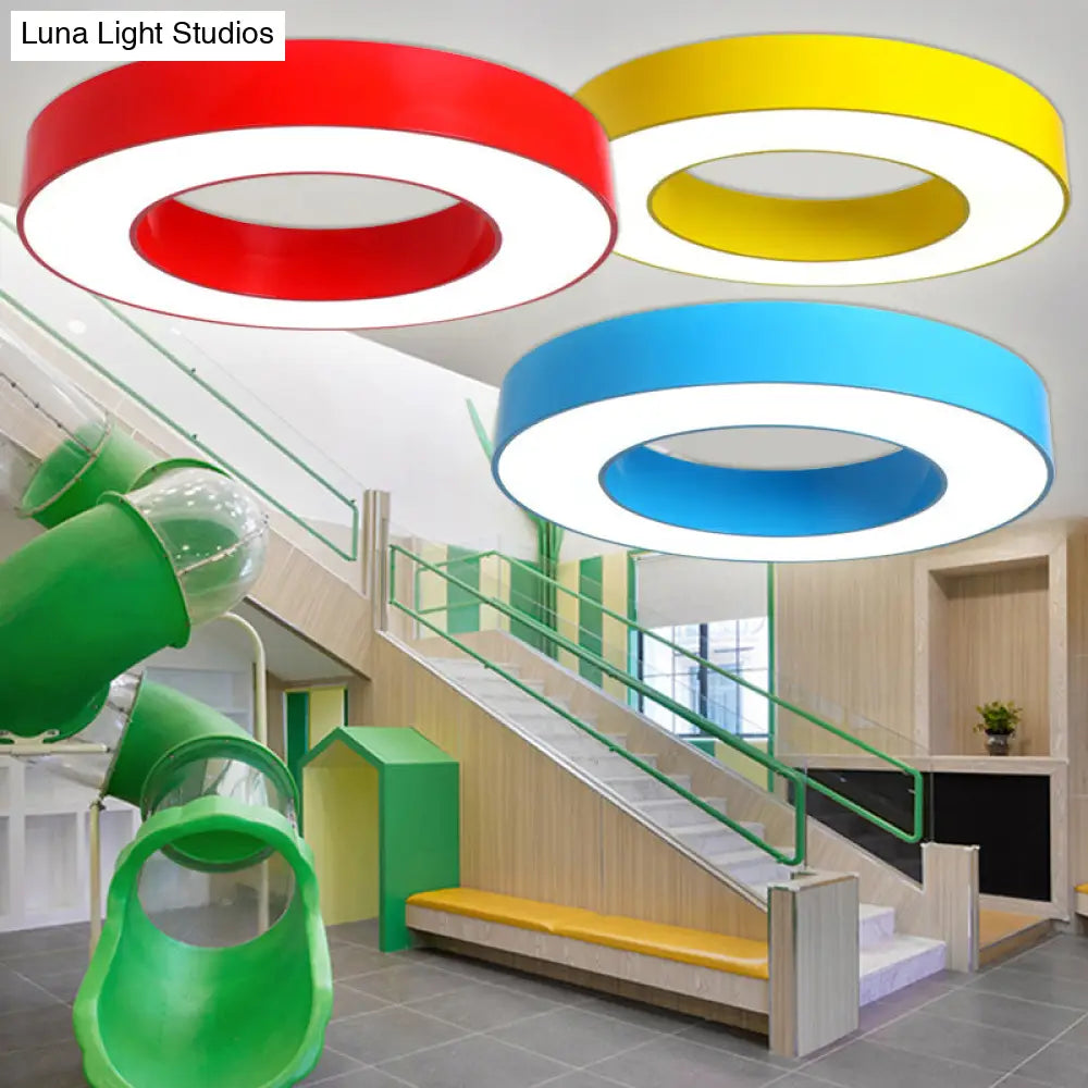 Kindergarten Chandelier - Simplicity Ring Shade Led Ceiling Light Fixture