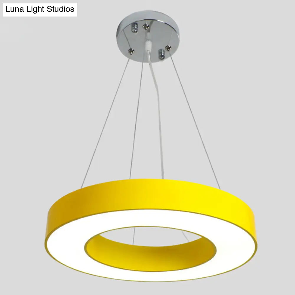 Kindergarten Chandelier - Simplicity Ring Shade Led Ceiling Light Fixture