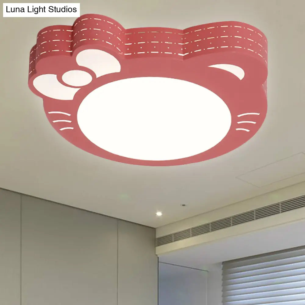 Kindergarten Kitty Ceiling Light: Acrylic Art Decor Led Flush Mount