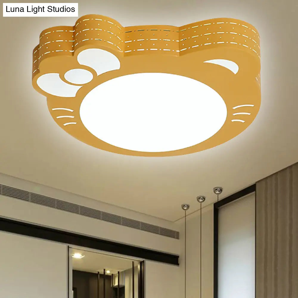 Kindergarten Kitty Ceiling Light: Acrylic Art Decor Led Flush Mount