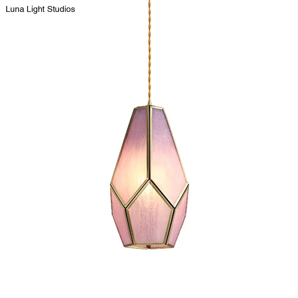 Korean Garden Flowerbud/Scalloped/Asteroidea Pink Glass Pendant Light - Stunning Head Suspension