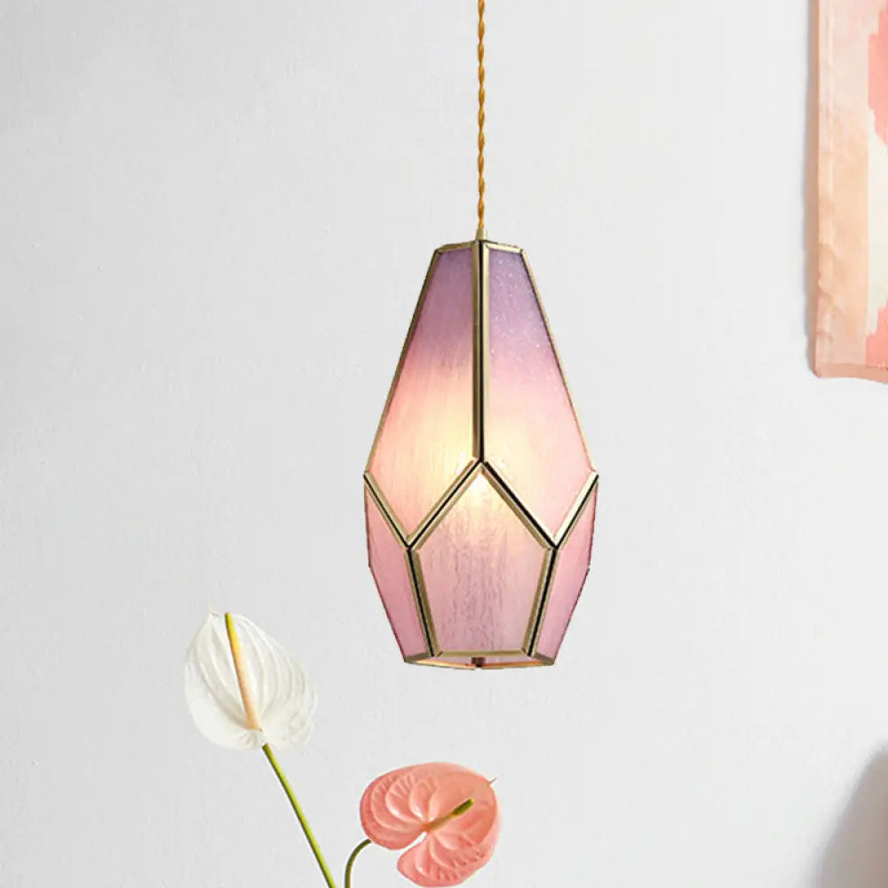 Korean Garden Flowerbud/Scalloped/Asteroidea Pink Glass Pendant Light - Stunning Head Suspension