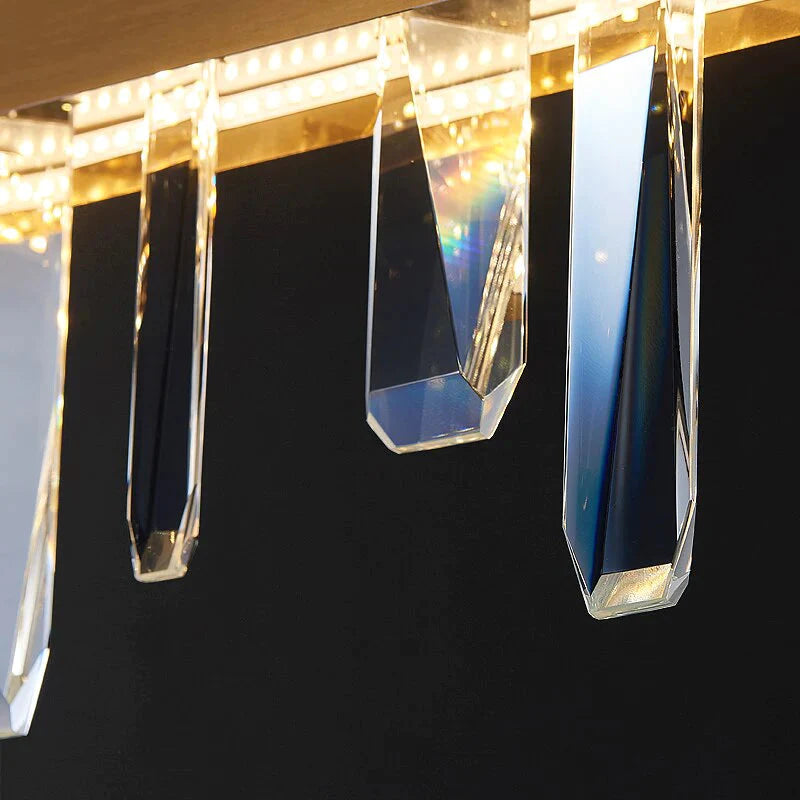 Kyala - Modern Rectangle Gold Crystal Chandelier Lamp