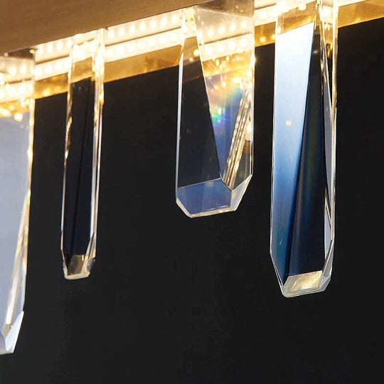 Kyala - Modern Rectangle Gold Crystal Chandelier Lamp