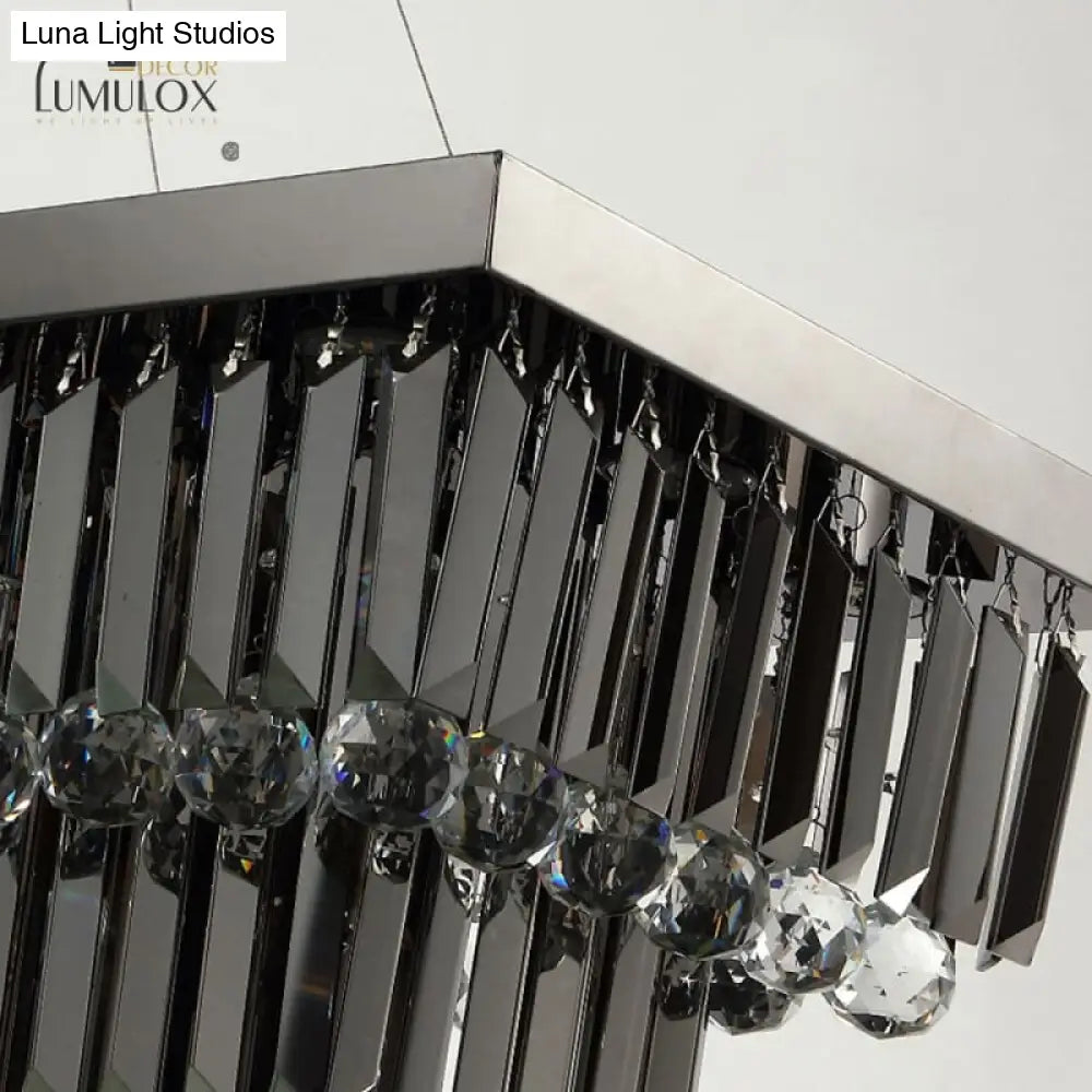 Lamis - Modern Black Rectangle Crystal Chandelier Chandeliers