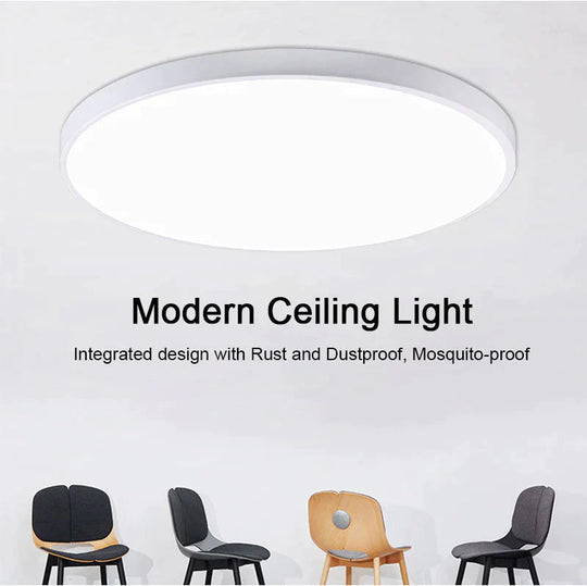 Lauren- Led Ceiling Light Acryl Alloy Modern Lamp Living Room Lighting Round & Square 3Cm Super Thin