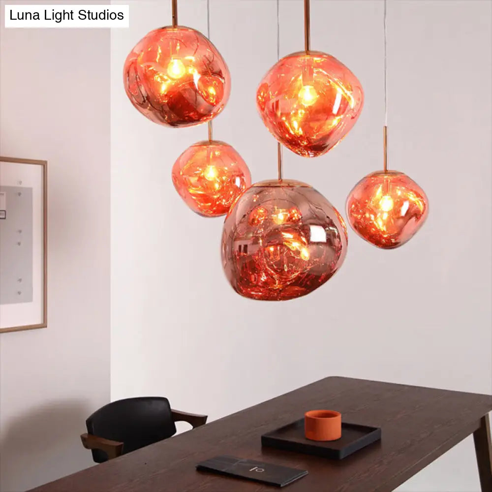Lava Orb Pendant Light: Modern Glass Fixture For Dining Room Suspension