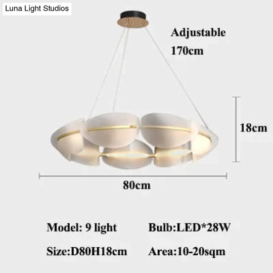 Lavella - Petal Shaped Chandelier 9 Light / Warm