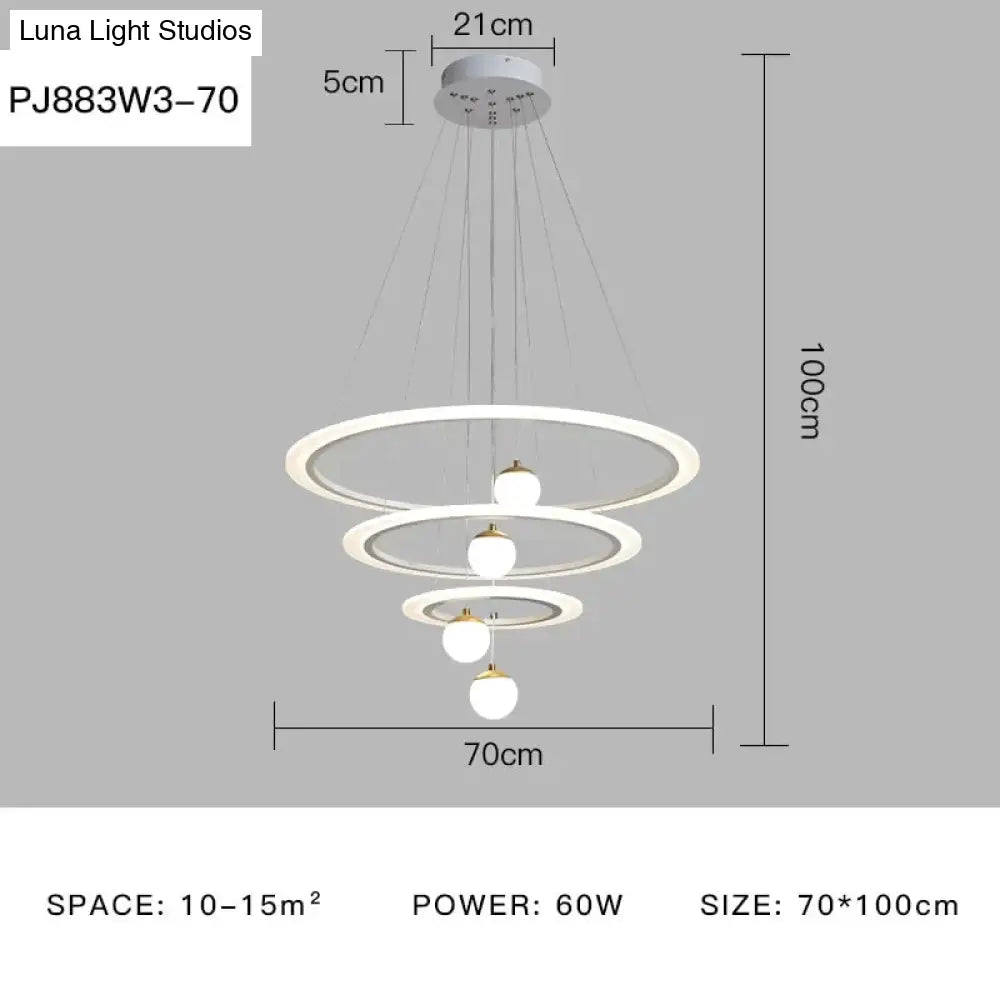 Laya - Minimalist Led Ring Pendant Light Pj883W3-70 / Ac80-265V Brightness Dimmable