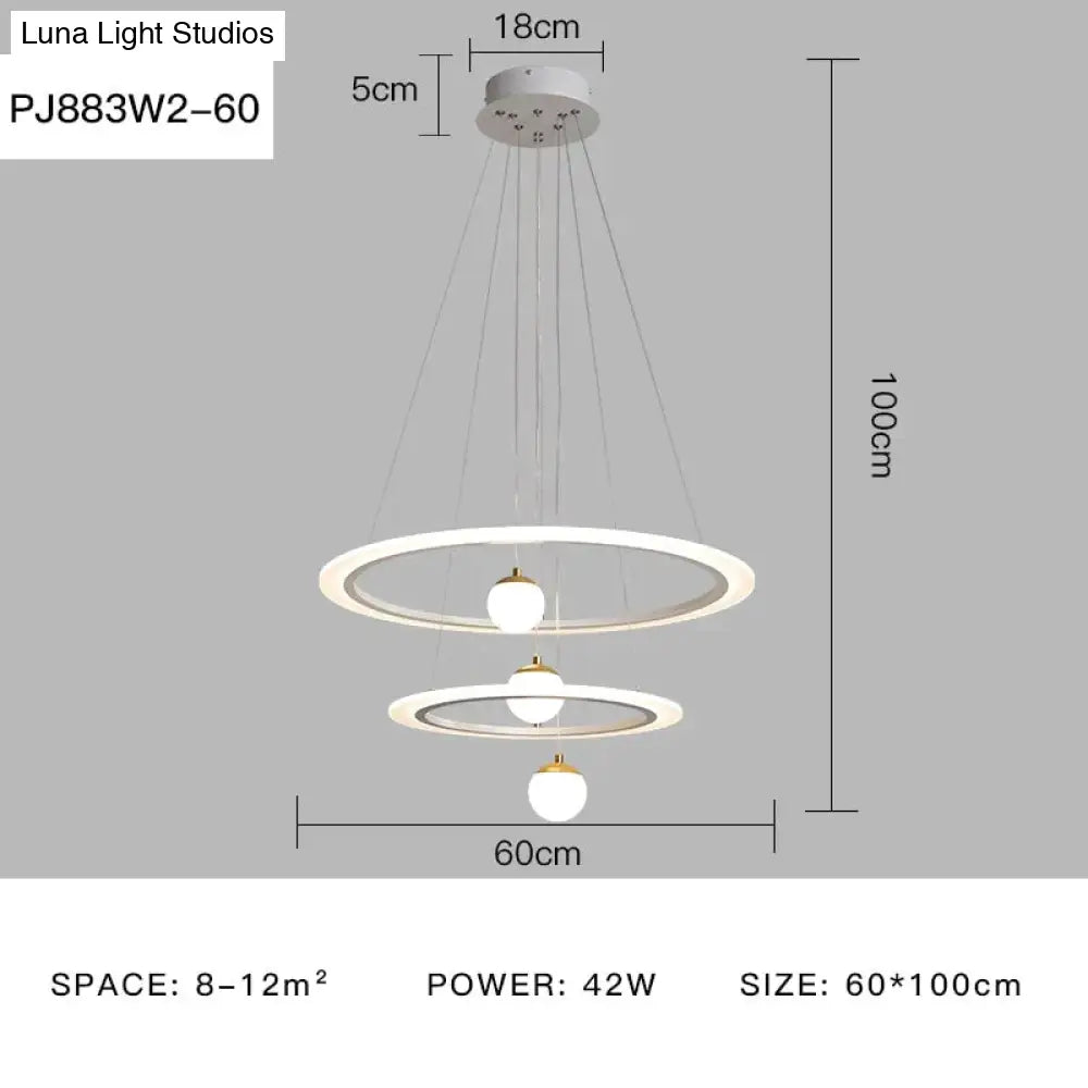 Laya - Minimalist Led Ring Pendant Light Pj883W2-60 / Ac80-265V Brightness Dimmable