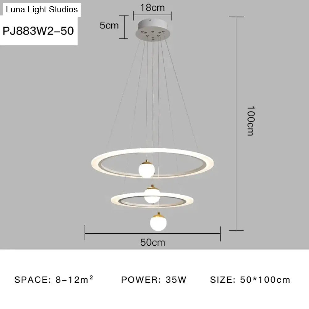 Laya - Minimalist Led Ring Pendant Light Pj883W2-50 / Ac80-265V Brightness Dimmable