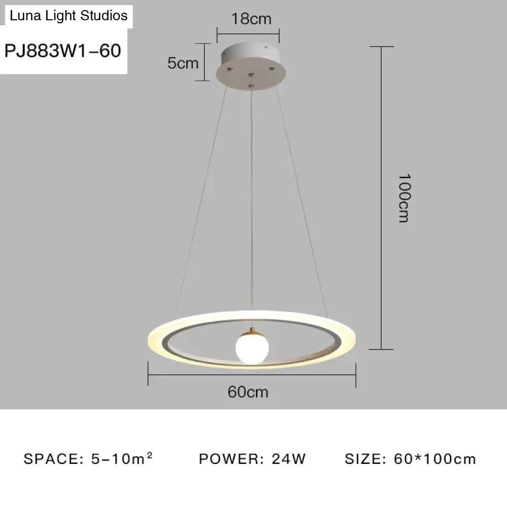 Laya - Minimalist Led Ring Pendant Light Pj883W1-60 / Ac80-265V Brightness Dimmable