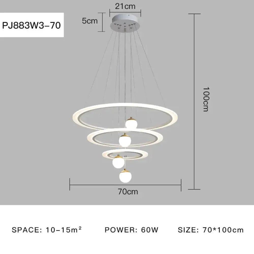 Laya - Minimalist Led Ring Pendant Light Pj883W3-70 / Ac80-265V Brightness Dimmable