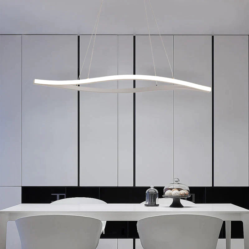 Leaf Shape Matte Black Hanging Pendant Lights For Dining Room Kitchen Home Deco White Finish Lamp
