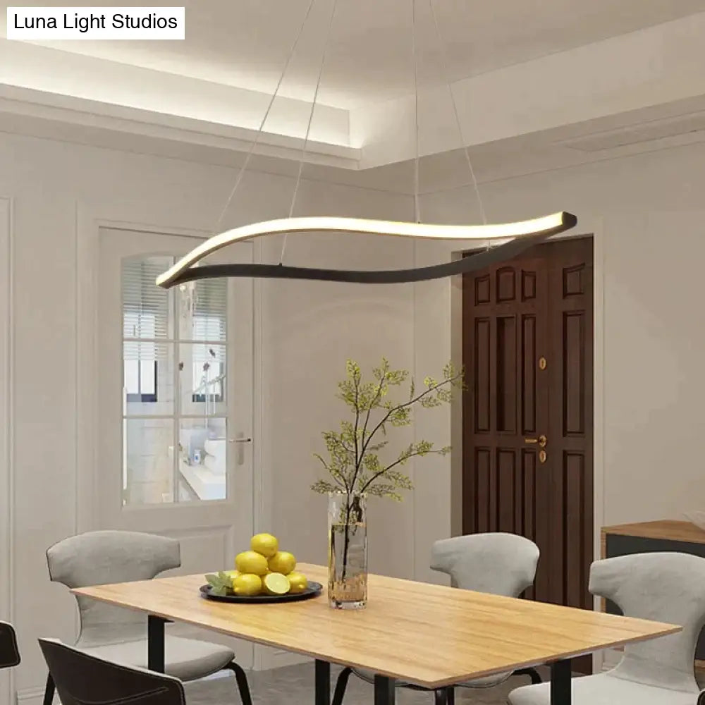 Leaf Shape Matte Black Hanging Pendant Lights For Dining Room Kitchen Home Deco White Finish Lamp