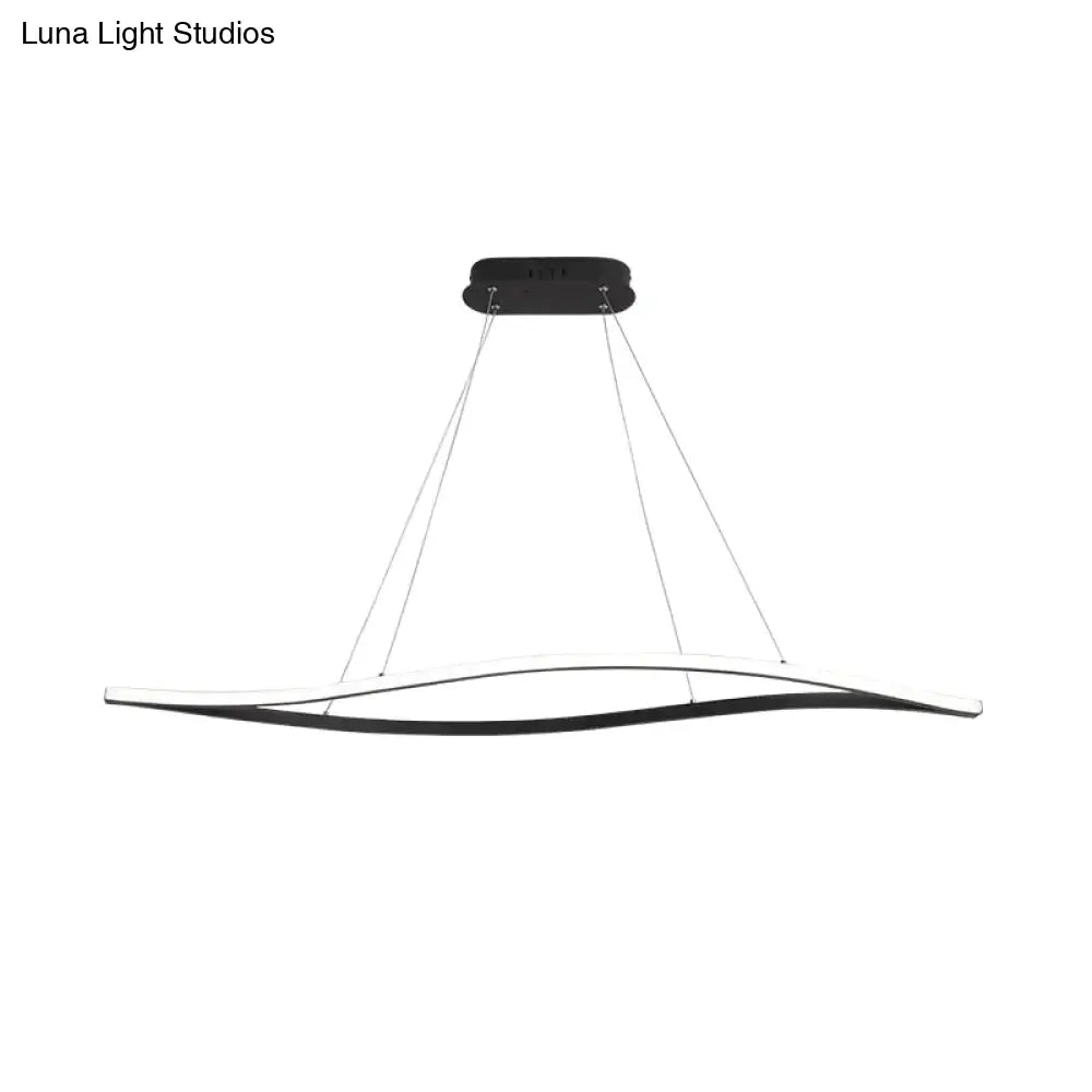 Leaf Shape Matte Black Hanging Pendant Lights For Dining Room Kitchen Home Deco White Finish Lamp