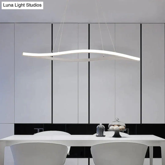 Leaf Shape Matte Black Hanging Pendant Lights For Dining Room Kitchen Home Deco White Finish Lamp