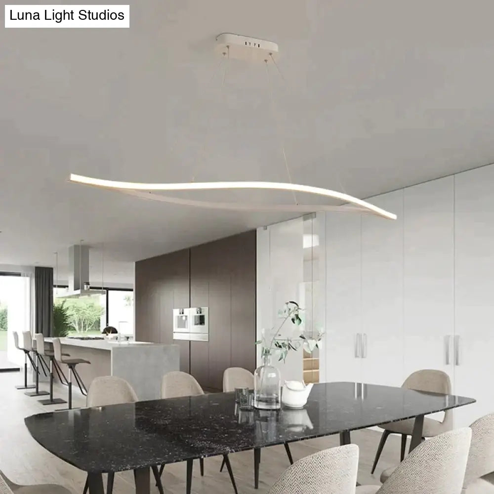 Leaf Shape Matte Black Hanging Pendant Lights For Dining Room Kitchen Home Deco White Finish Lamp