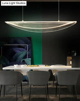 Leaf Shaped Acrylic Led Suspension Light - Natural Elegance For Dining Room