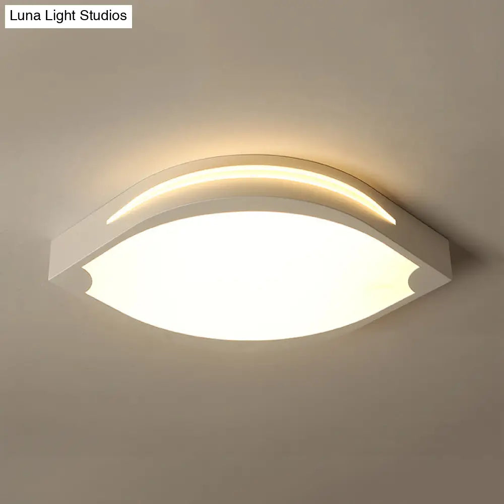 Leaf Shaped Ceiling Light - Contemporary Design Led Acrylic Flush Pendant White With Warm/White