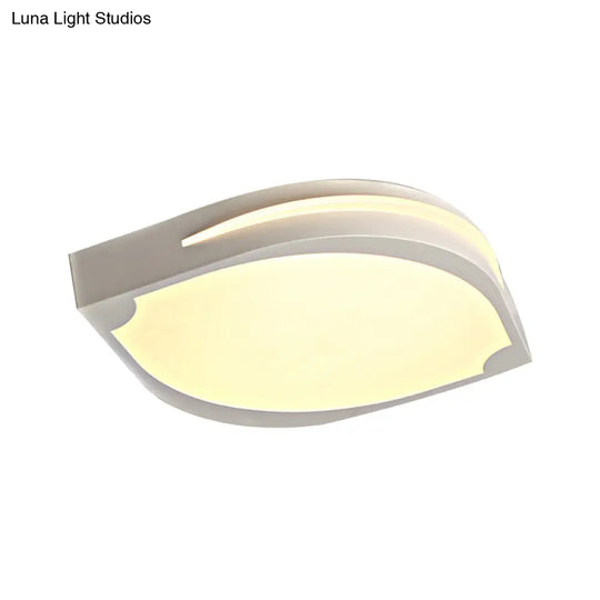 Leaf Shaped Ceiling Light - Contemporary Design Led Acrylic Flush Pendant White With Warm/White