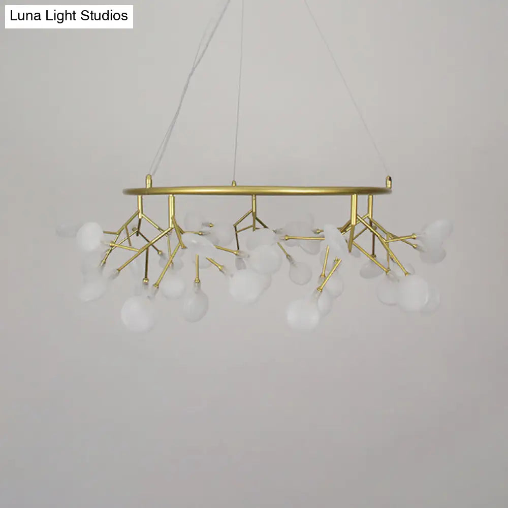 Leaf-Shaped Pendant Lamp: Modern Acrylic Living Room Chandelier In Black/Gold 31.5/35.5 W