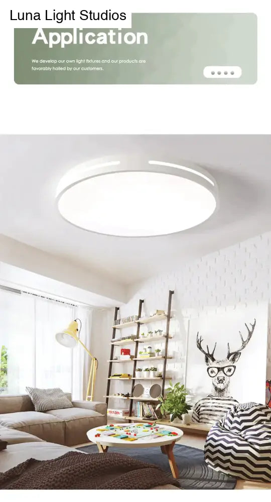 Leah -Modern Led Ceiling Light Lamp Lighting Fixture Surface Mount Flush Remote Control Dimmable