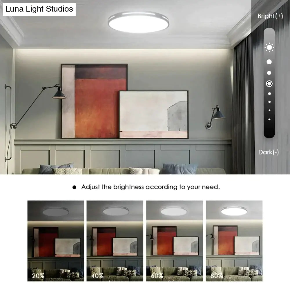 Leah -Modern Led Ceiling Light Lamp Lighting Fixture Surface Mount Flush Remote Control Dimmable