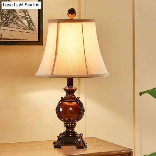 Traditional Style Empire Guest Room Desk Light With Urn Base - Brown Table